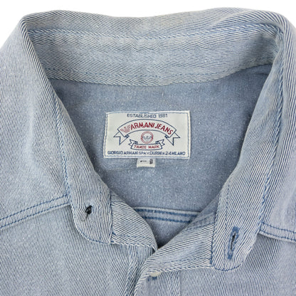 Vintage 90s Armani Jeans Long Sleeve Button Up Shirt Size L