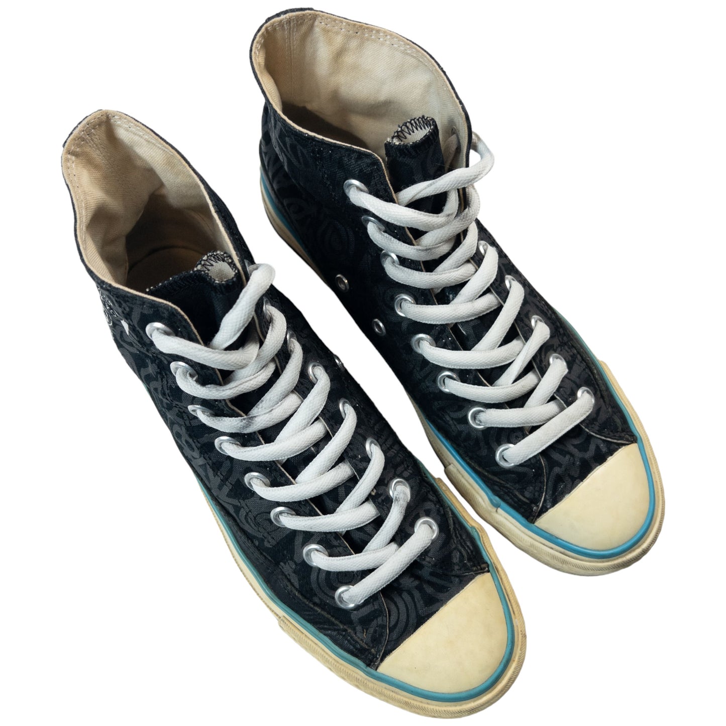 Vintage Stussy World Tour High Top Trainers Size UK 9