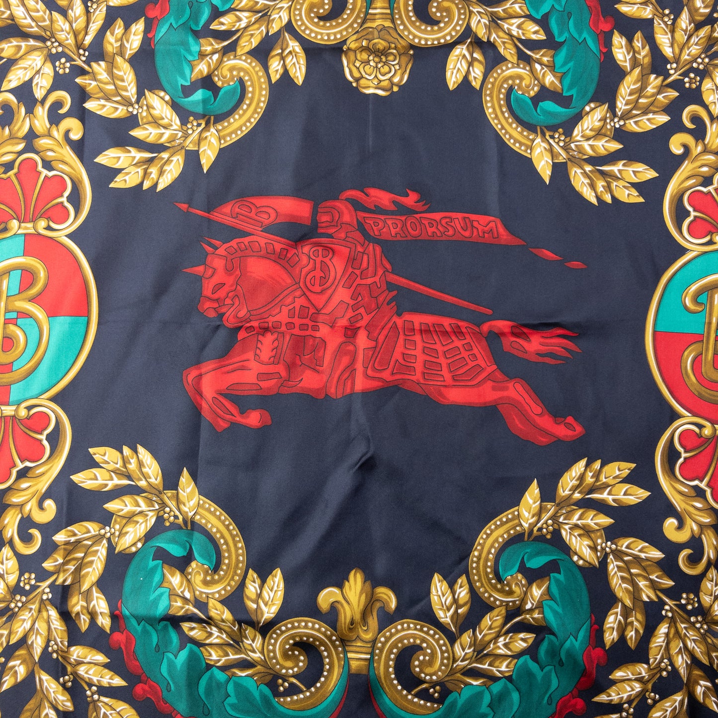 Vintage 80s Burberry Print Silk Scarf