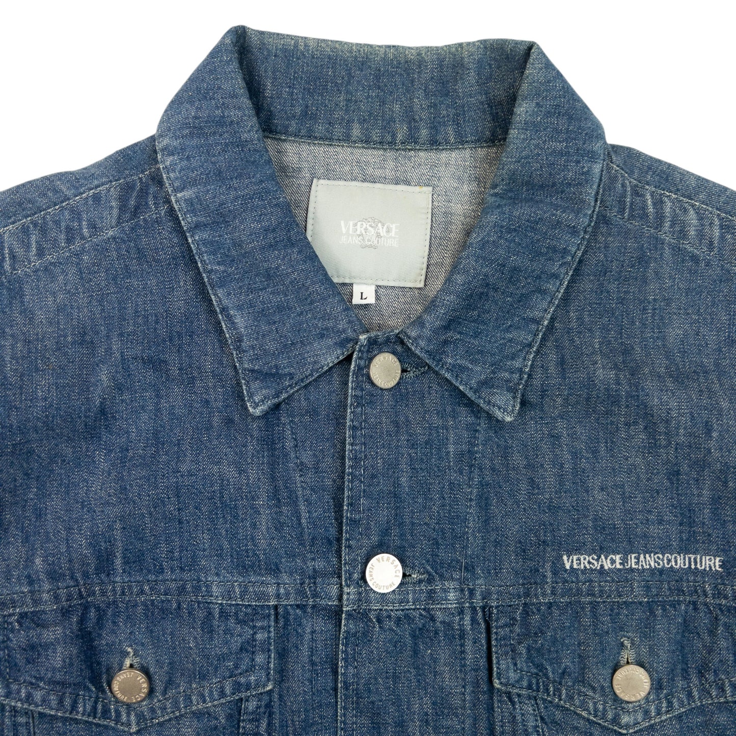 Vintage 2000s Versace Jeans Couture Button Up Denim Jacket Size S