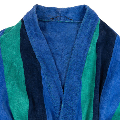 Vintage 90s YSL Yves Saint Laurent Striped Terry Cloth Dressing Gown