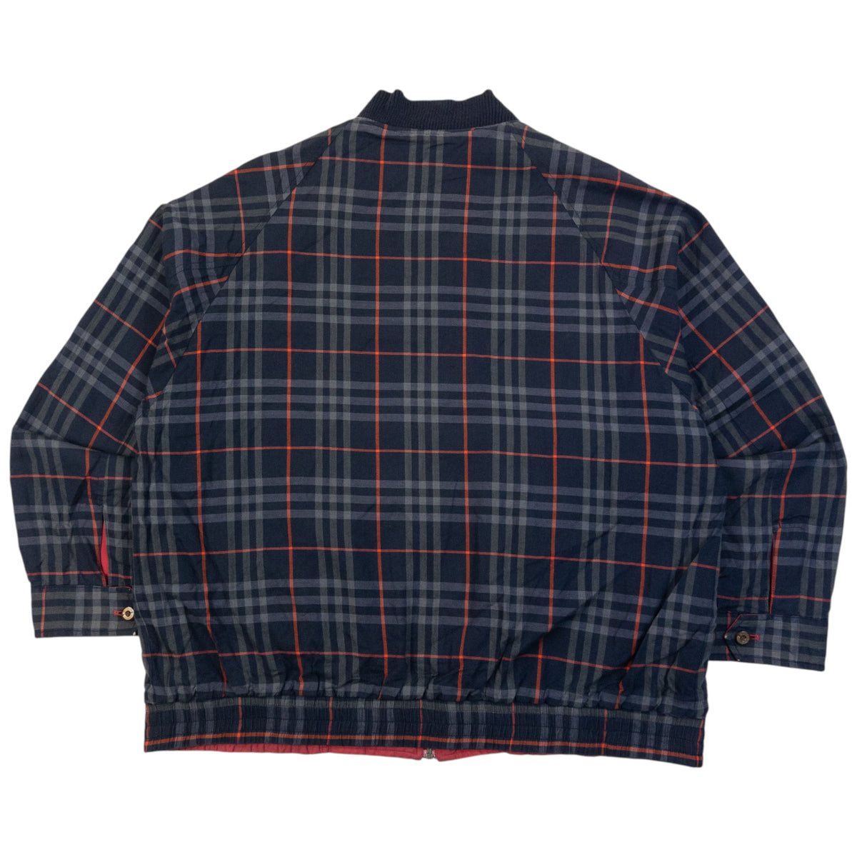 Vintage 90s Burberry Nova Check Reversible Bomber Jacket Size L