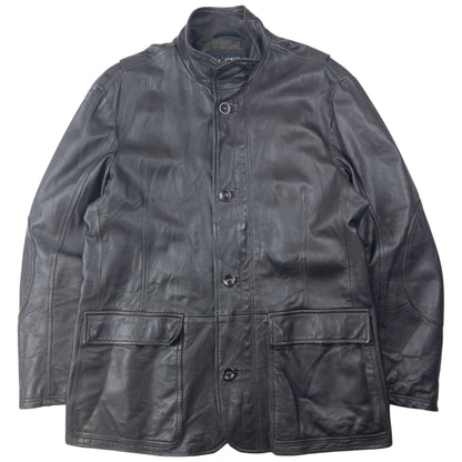 Vintage 2000s Armani Jeans Zip Up Leather Jacket Size L