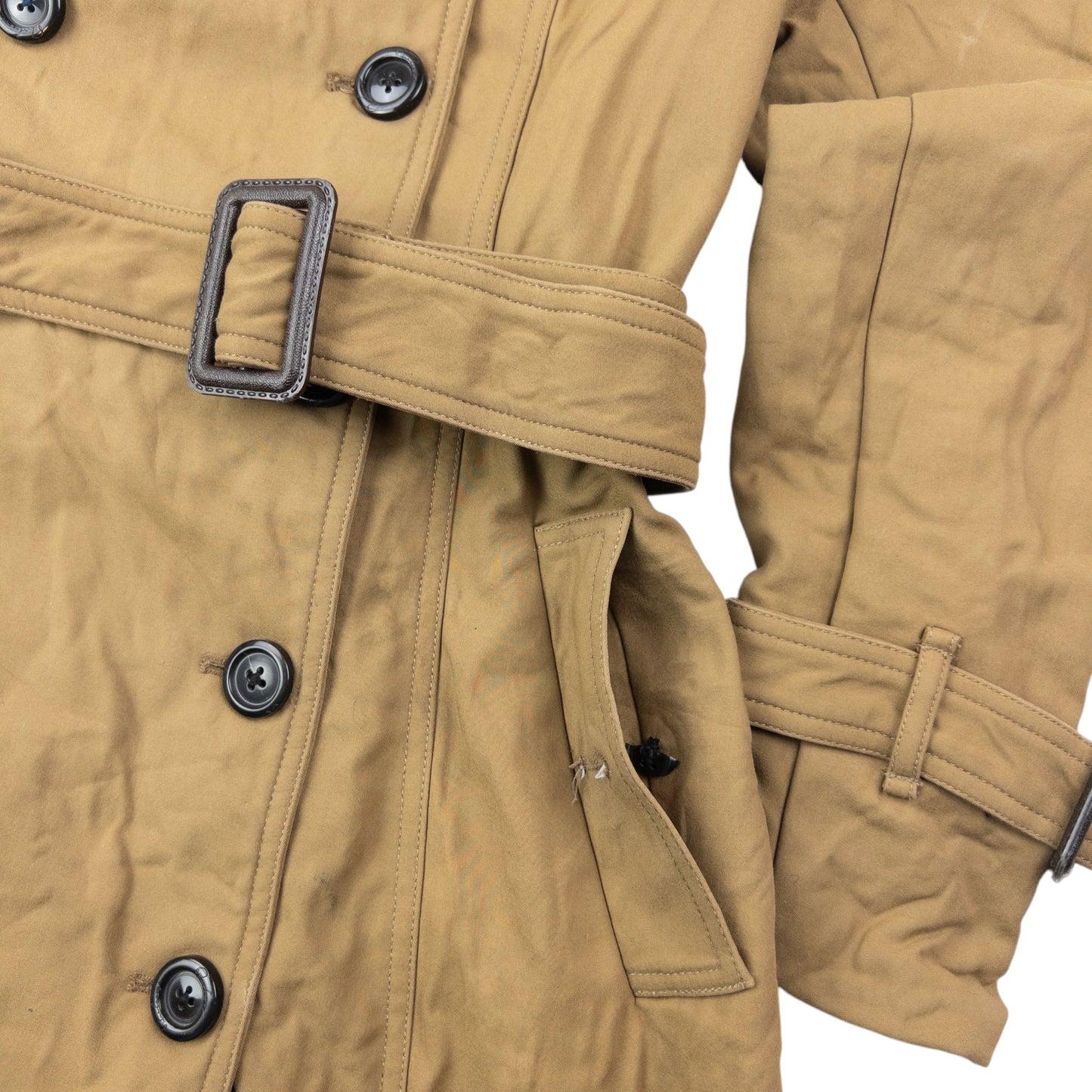 Vintage 2000s Burberry Belt Waist Trench Jacket Womens Size S