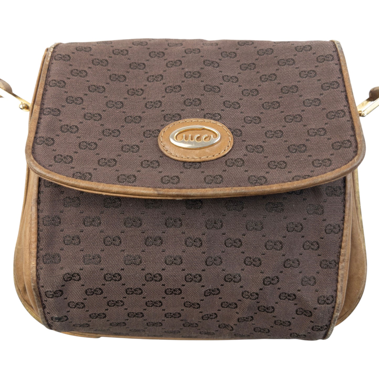 Vintage Gucci Monogram Leather Crossbody Bag