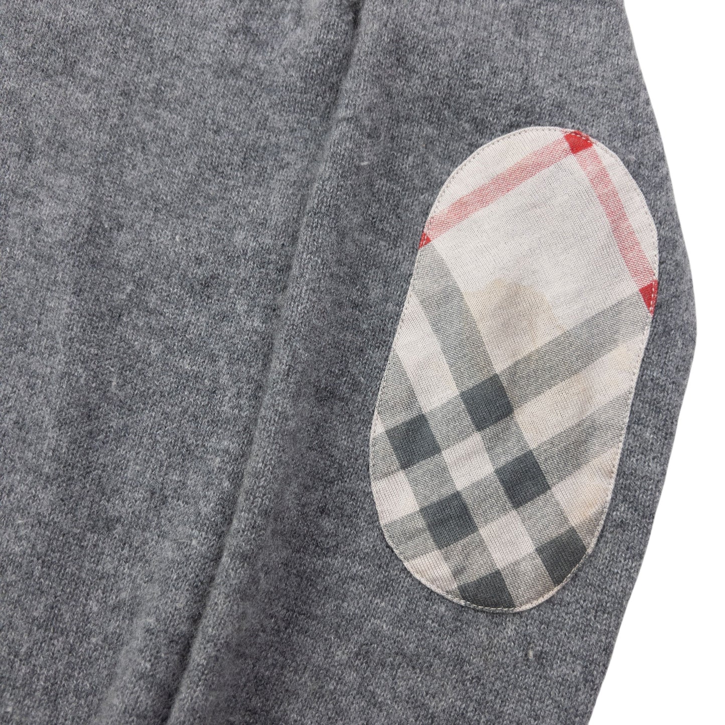 Vintage 2000s Burberry Brit Nova Check Elbow Patch Cashmere Jumper Size M