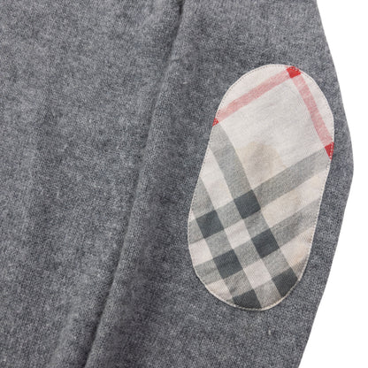 Vintage 2000s Burberry Brit Nova Check Elbow Patch Cashmere Jumper Size M