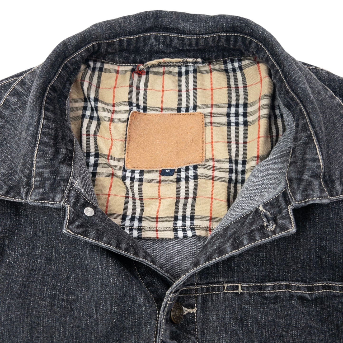 Vintage 2000s Burberry Button Up Denim Jacket Size M