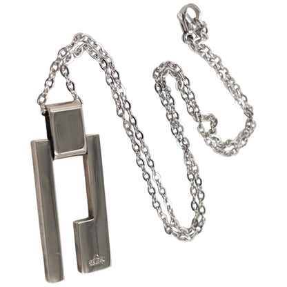 Vintage 2000s Gucci Silver G Plate Necklace