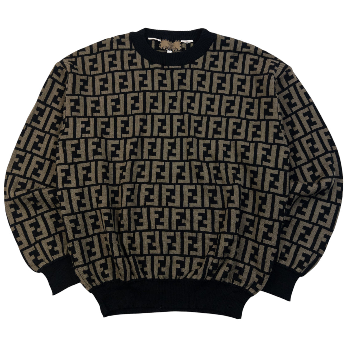 Vintage 2000s Fendi Club Monogram Jumper SizeM in beige