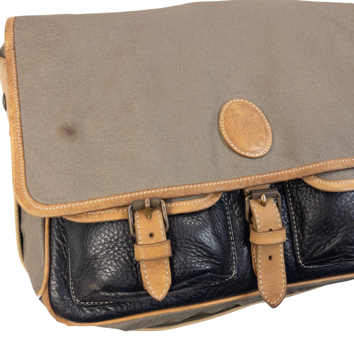 Vintage 80s CP Company Leather Messenger Crossbody Bag