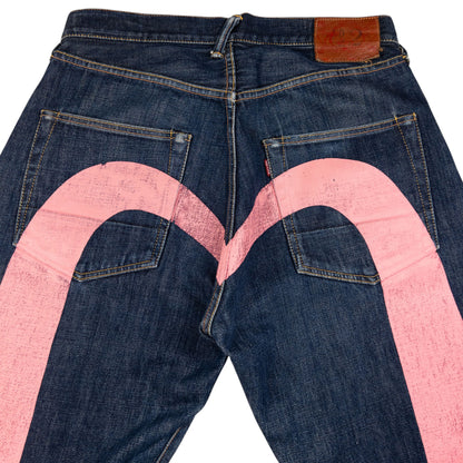 Vintage Evisu Painted Daicock Japanese Denim Jeans Size W32