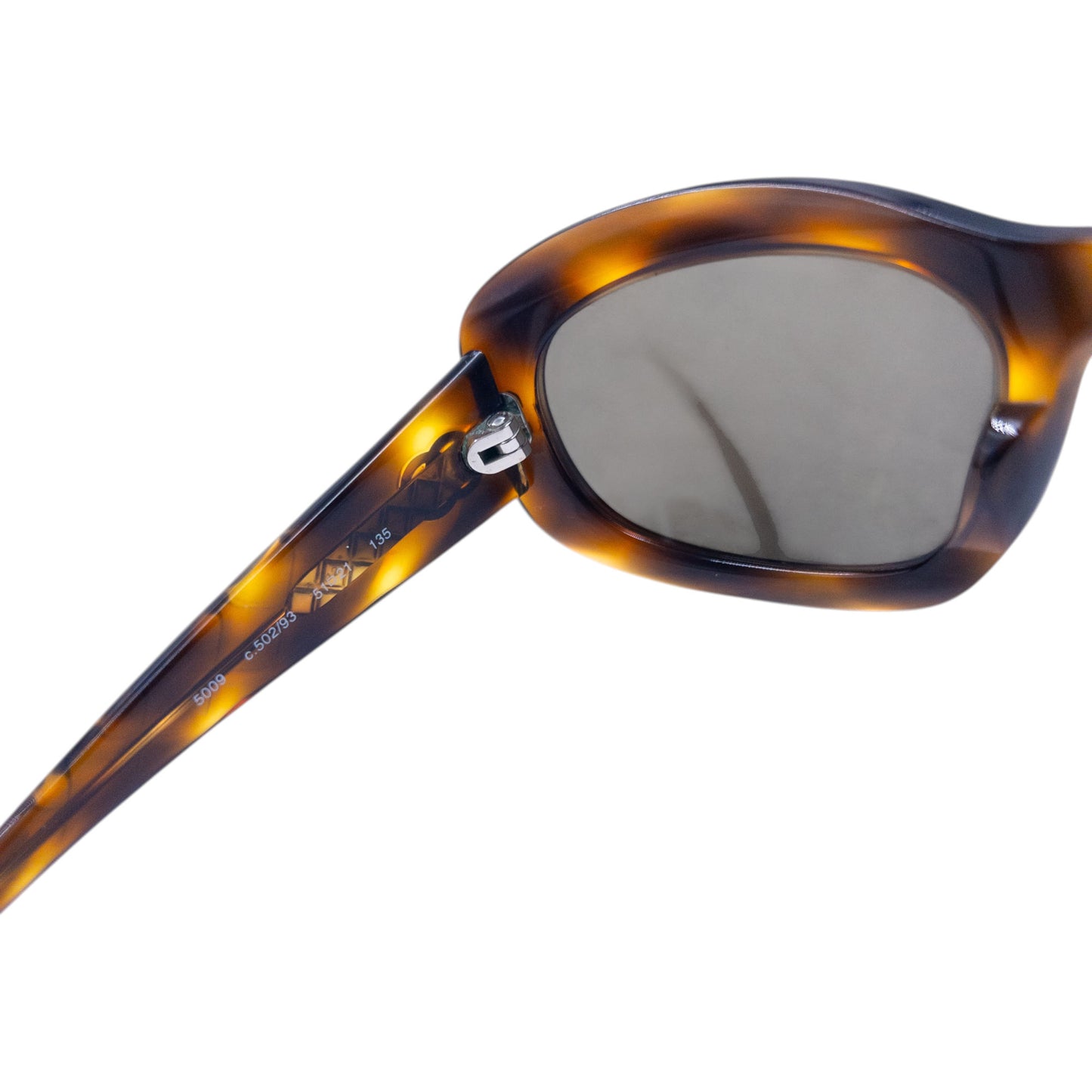 Vintage 2000s Chanel Embossed Tortoise Shell Sunglasses