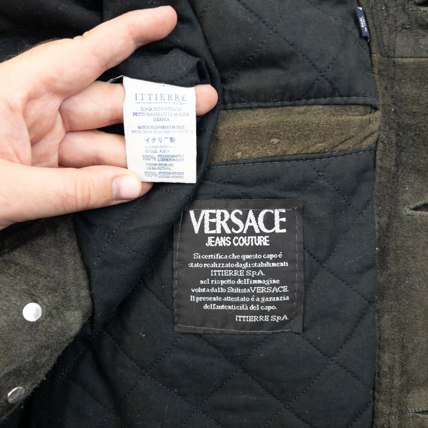 Vintage 2000s Versace Jeans Couture Button Up Suede Jacket Size XL