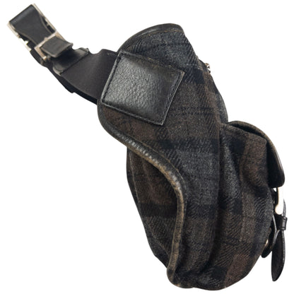 Vintage Burberry Nova Check Wool Crossbody Bag