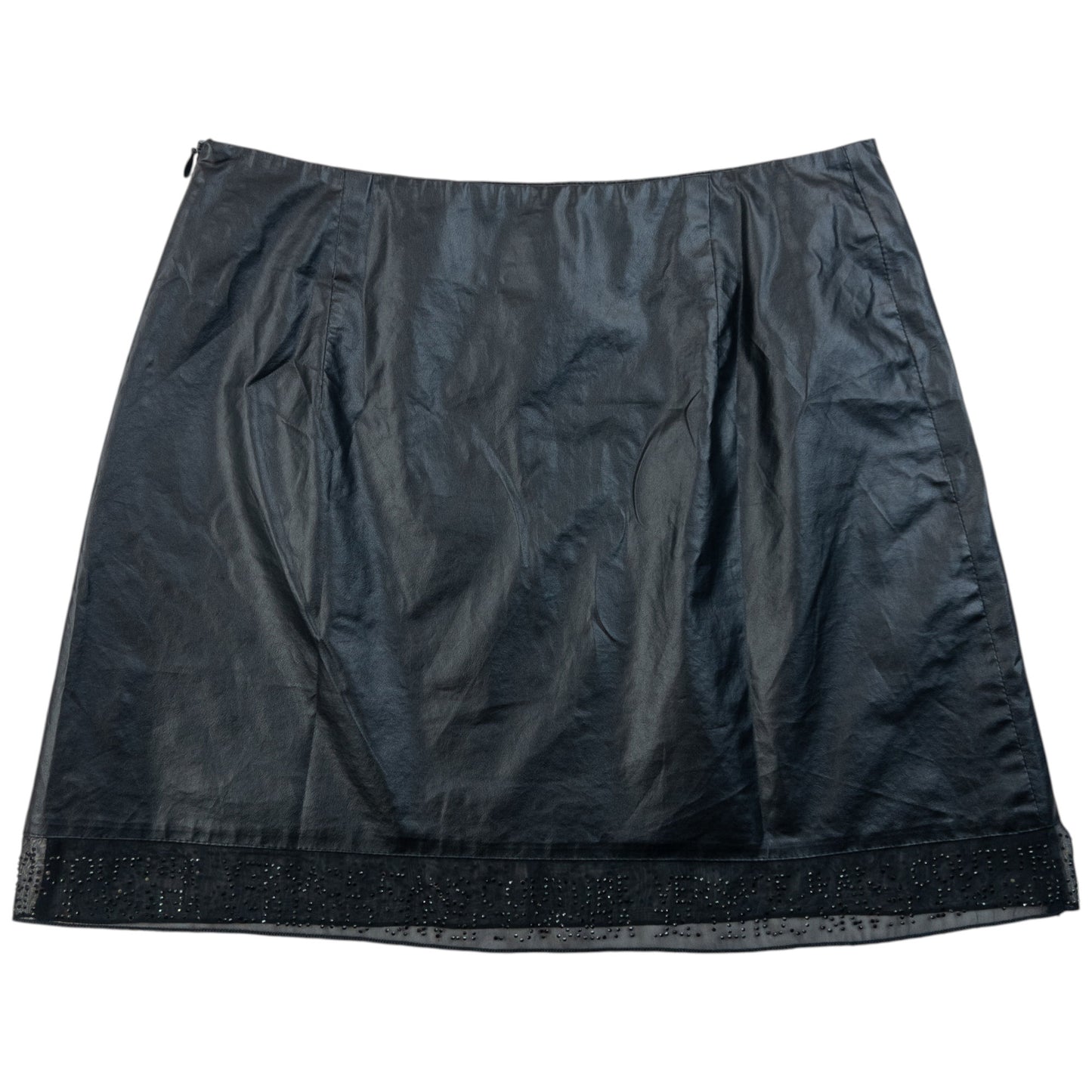 Vintage 2000s Versace Jeans Couture Faux Leather Mini Skirt Womens Size W26