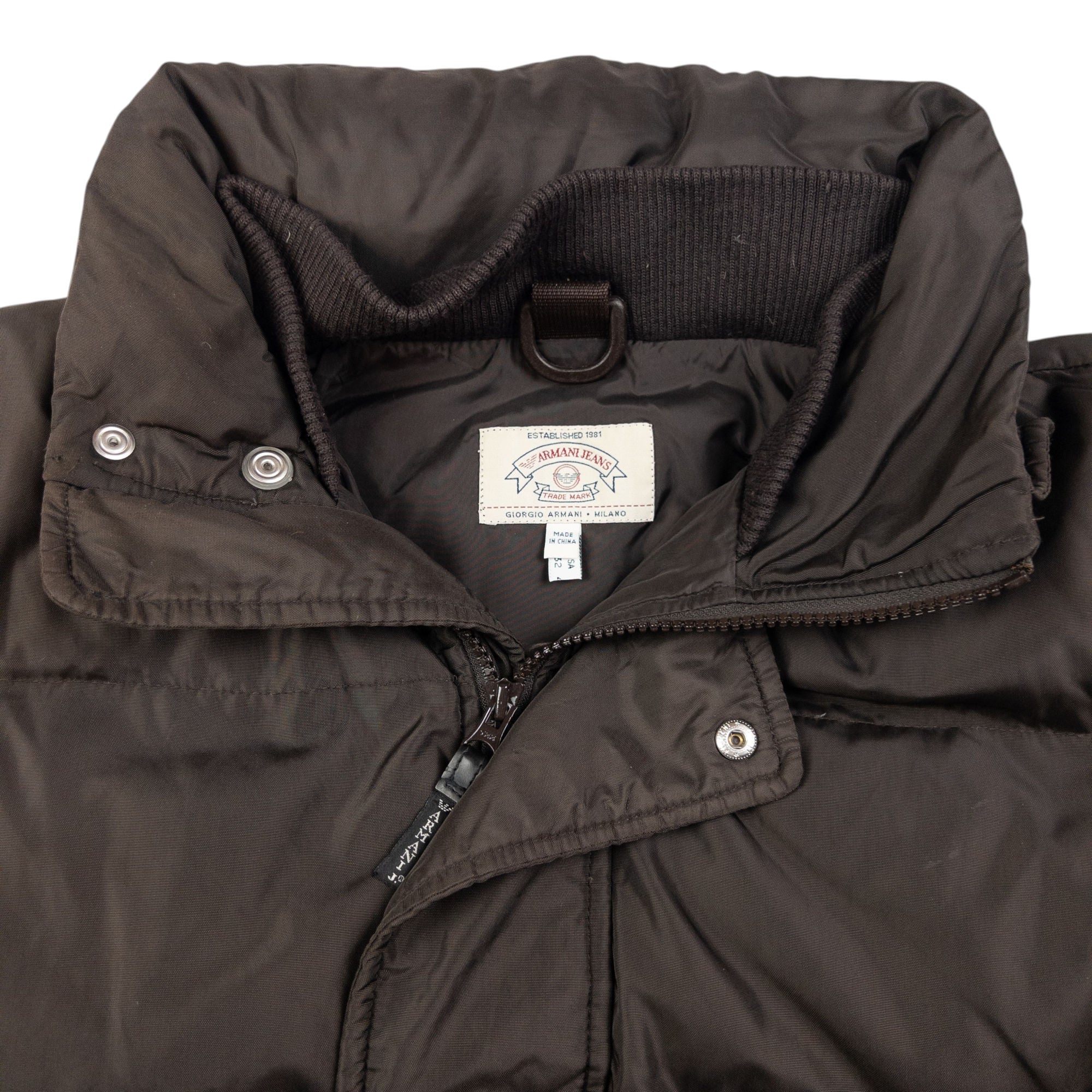 Vintage Armani Jeans Zip Up Puffer Jacket Size XL