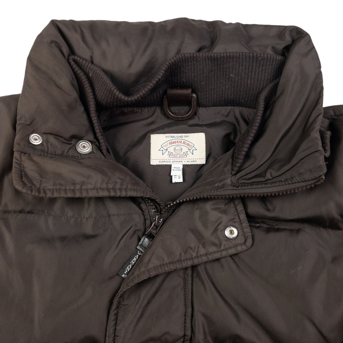 Vintage Armani Jeans Zip Up Puffer Jacket Size XL