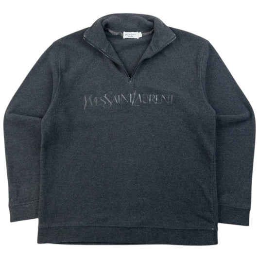 Vintage 2000s YSL Yves Saint Laurent Q Zip Fleece Sweatshirt Size M