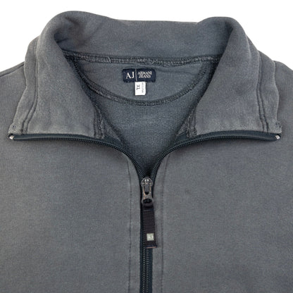 Vintage Armani Jeans Zip Up Sweatshirt Size M