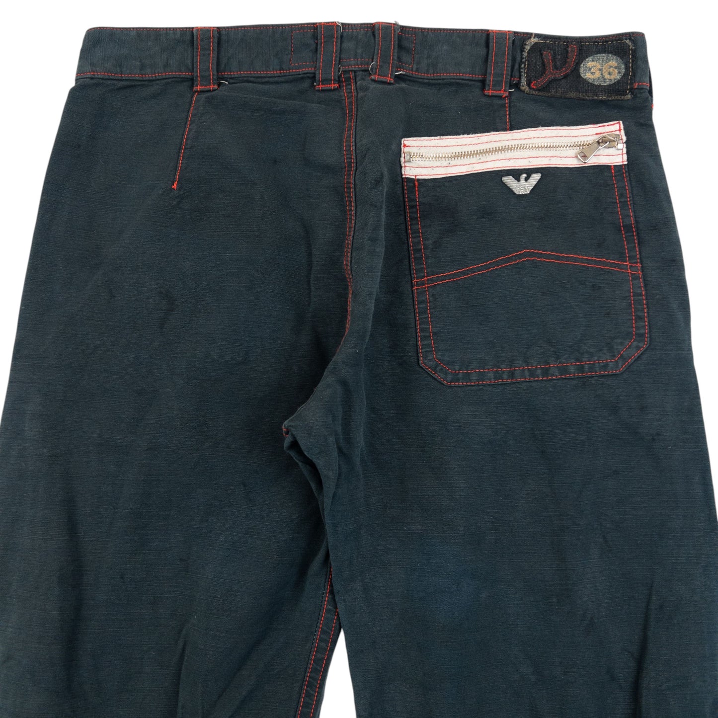 Vintage 2000s Armani Jeans Buckle Bondage Detail Trousers Size W35