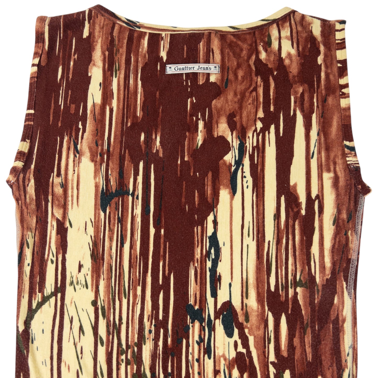 Vintage 1998 Jean Paul Gaultier Jean's Blood Drip Print Maxi Dress Womens Size L
