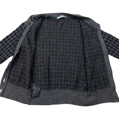 Vintage Prada Houndstooth Wool Cardigan Womens Size S