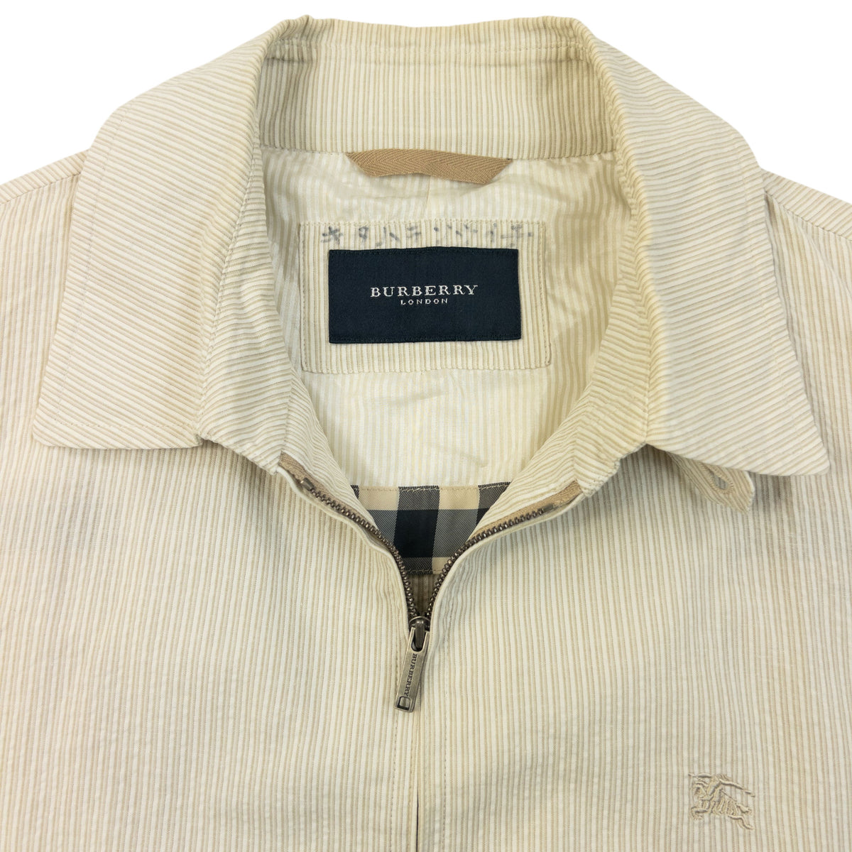 Vintage 2000s Burberry Striped Zip Up Jacket Size S