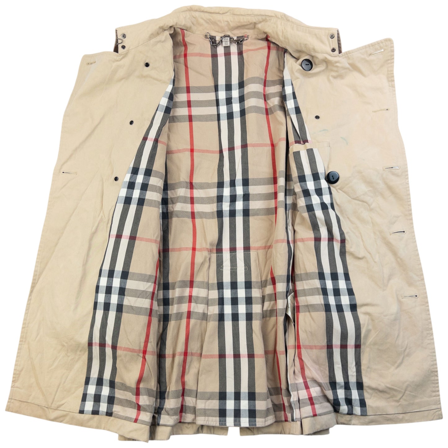 Vintage Burberry Nova Check Lined Trench Jacket Womens Size M