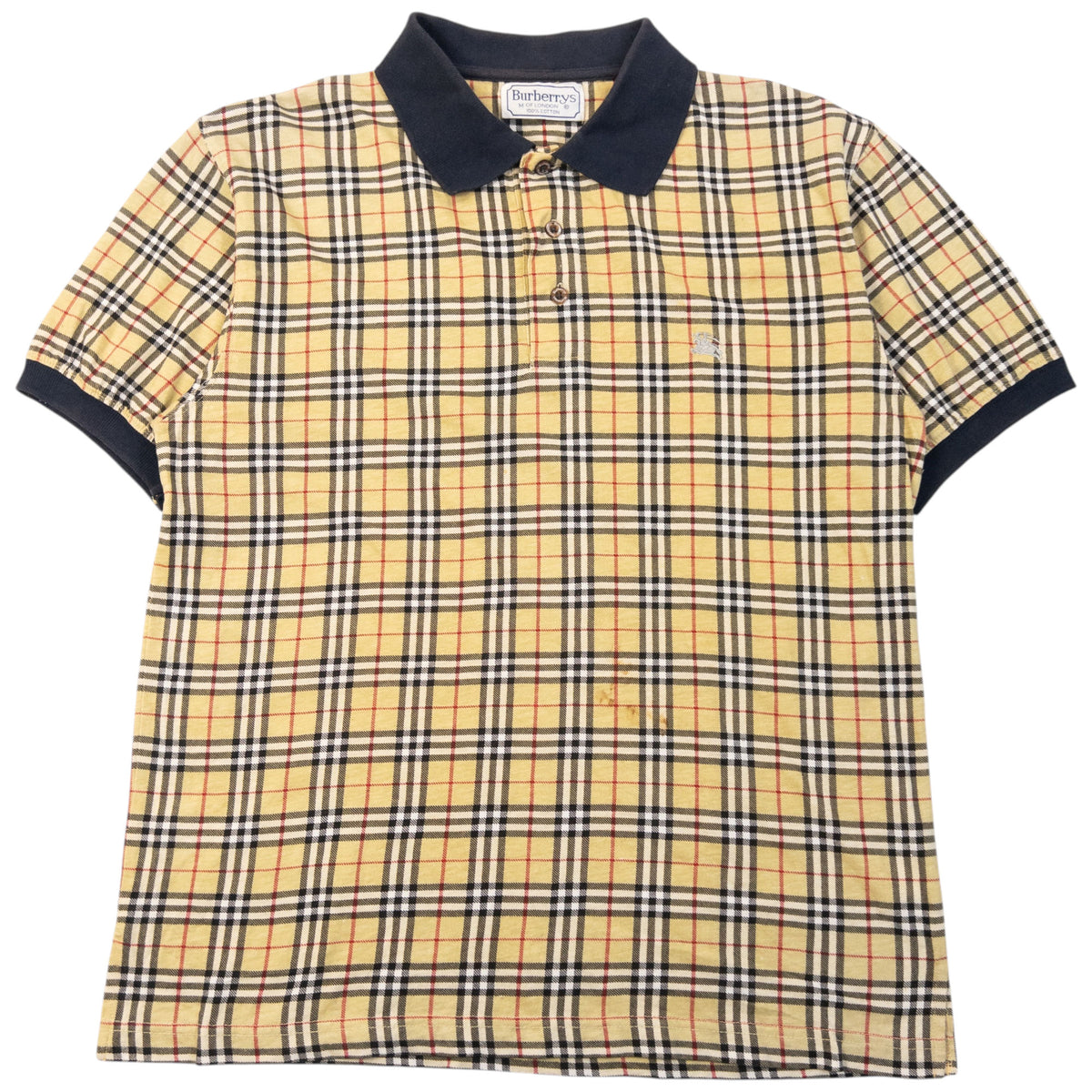 Vintage 90s Burberry Nova Check Polo Shirt Size M