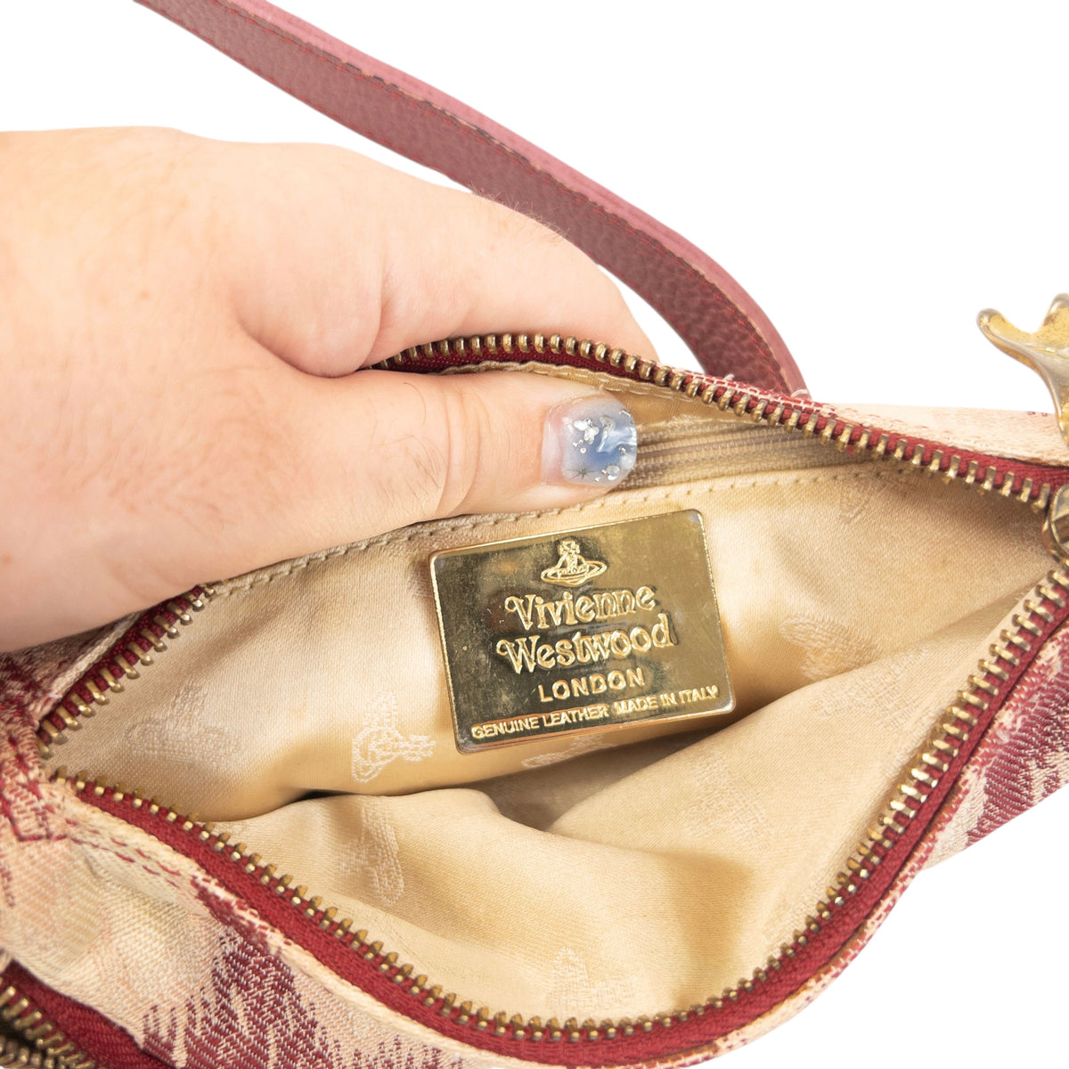 Vintage 2000s Vivienne Westwood crossbody tas met patroon