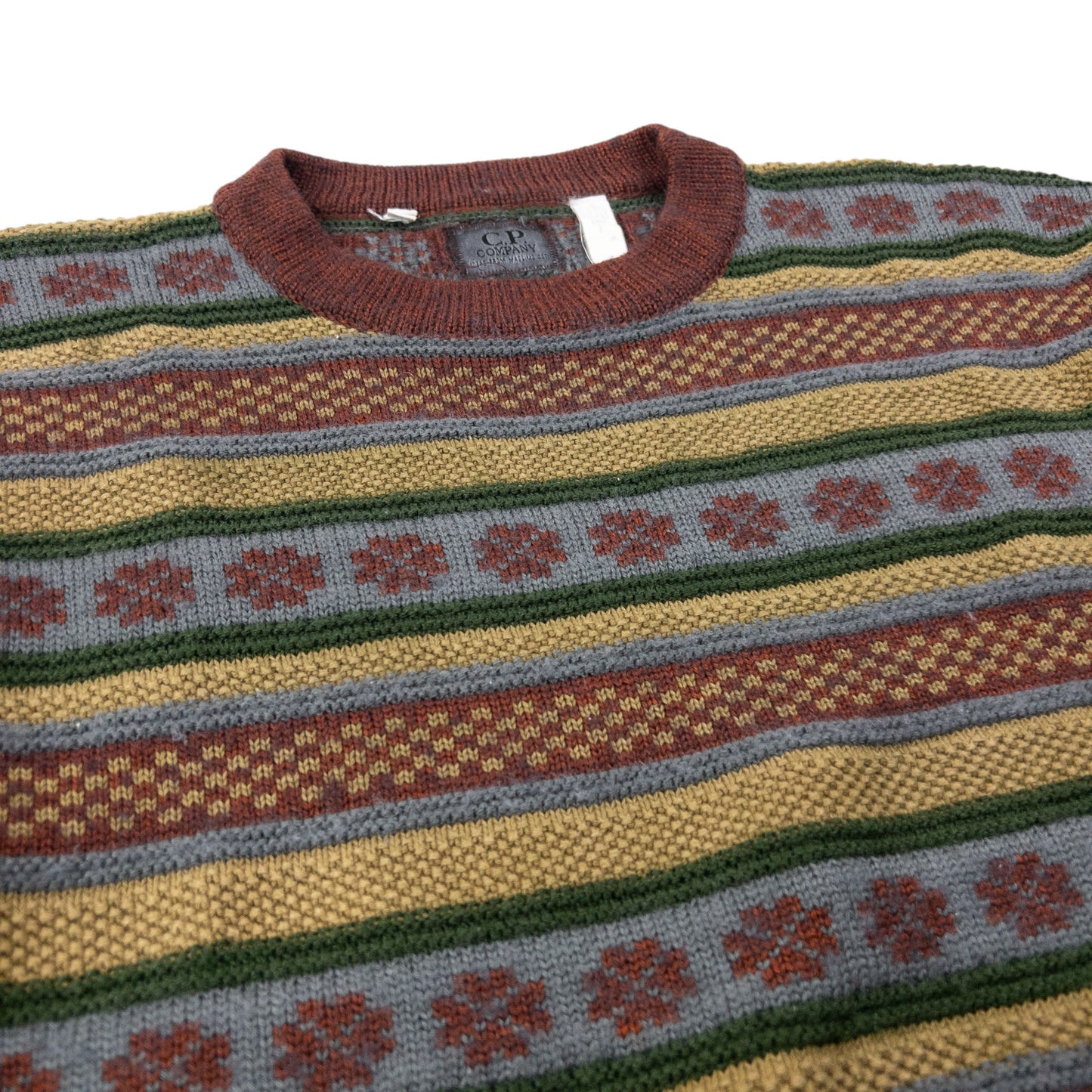 Vintage 80s CP Company Striped Knit Jumper Size S