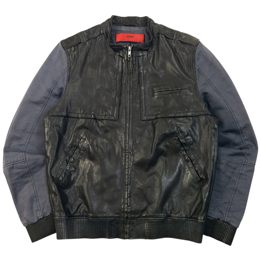 Vintage 2000s  Hugo Boss Zip Up Leather Jacket Size S