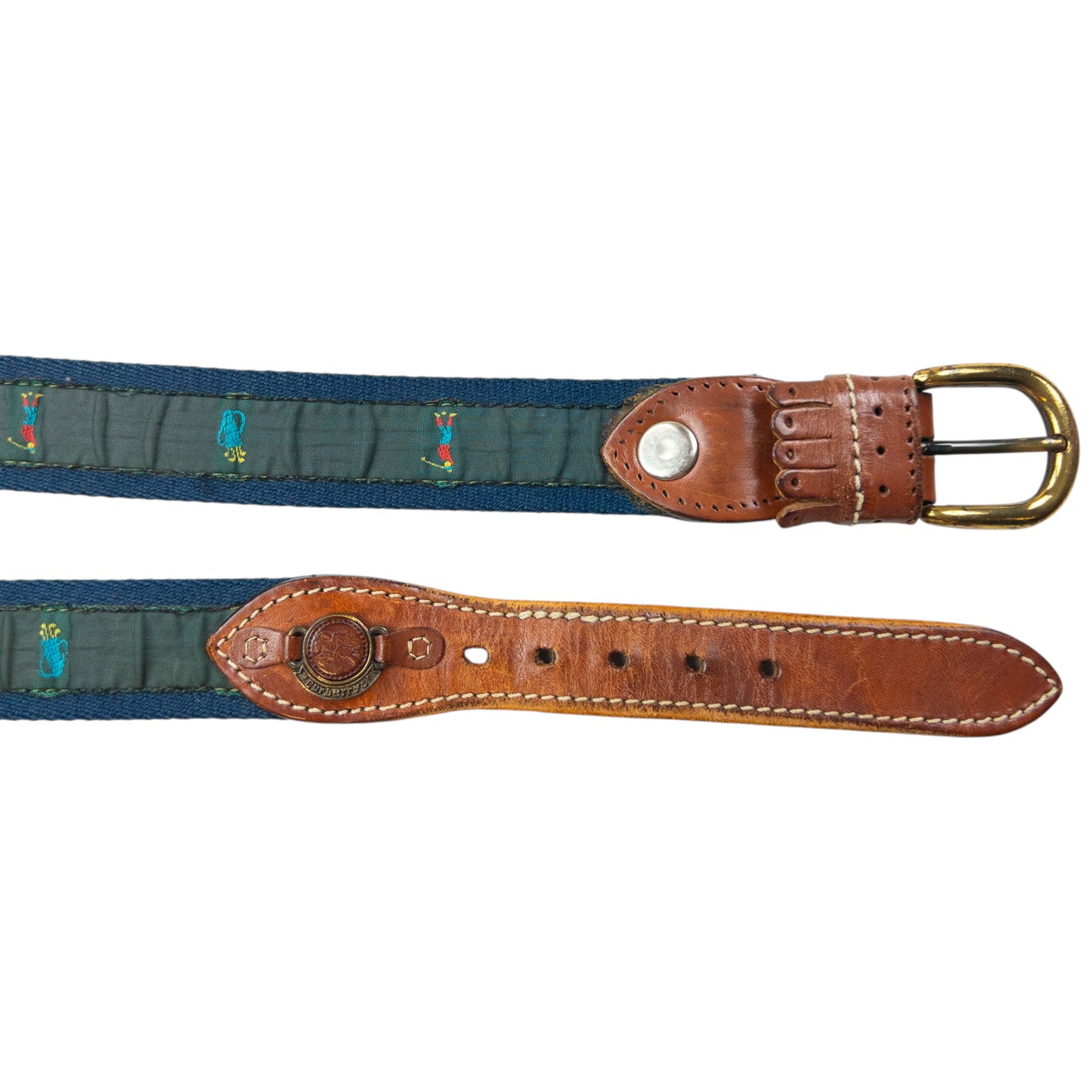 Vintage 80s Burberry Golf Print Belt Size L
