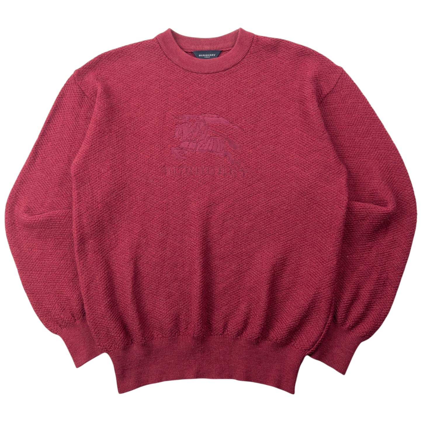 Vintage 2000s Burberry Golf Embroidered Knit Jumper Size M