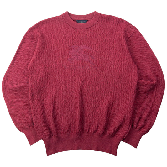 Vintage 2000s Burberry Golf Embroidered Knit Jumper Size M