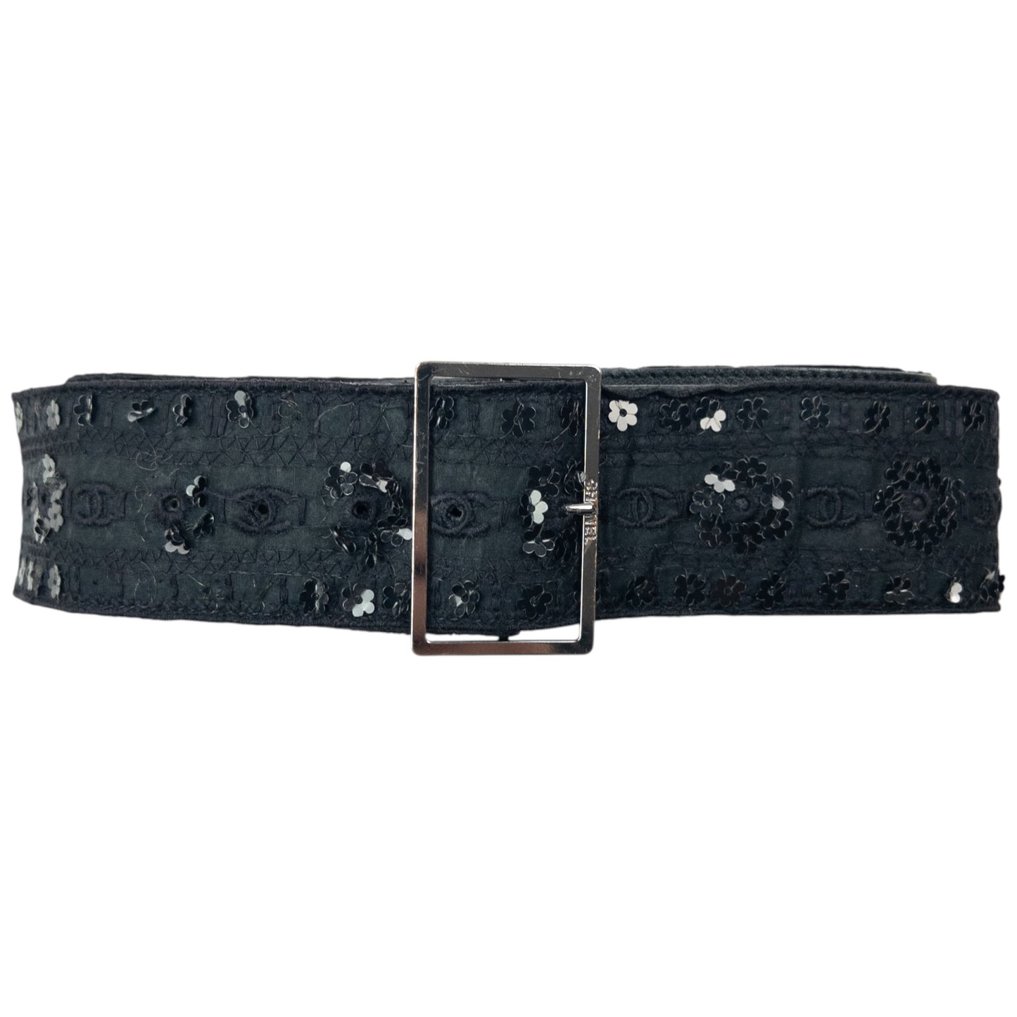 Vintage 2006 Chanel Embroidered Sequin Belt Womens Size L