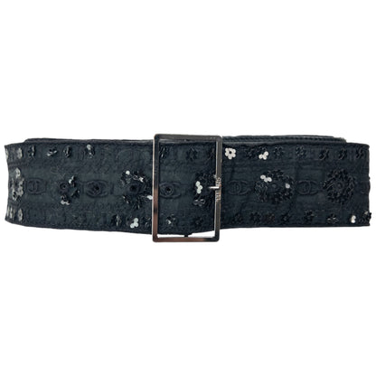 Vintage 2006 Chanel Embroidered Sequin Belt Womens Size L