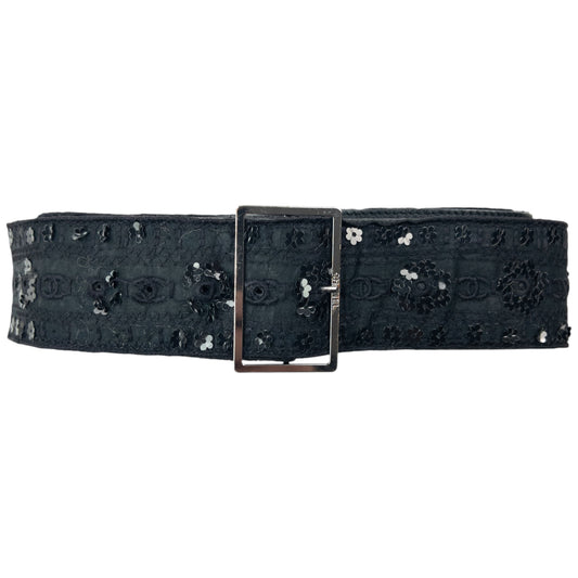 Vintage 2006 Chanel Embroidered Sequin Belt Womens Size L