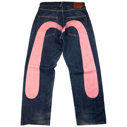 Vintage Evisu Painted Daicock Japanese Denim Jeans Size W32