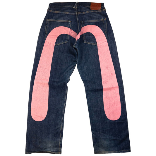Vintage Evisu Painted Daicock Japanese Denim Jeans Size W32