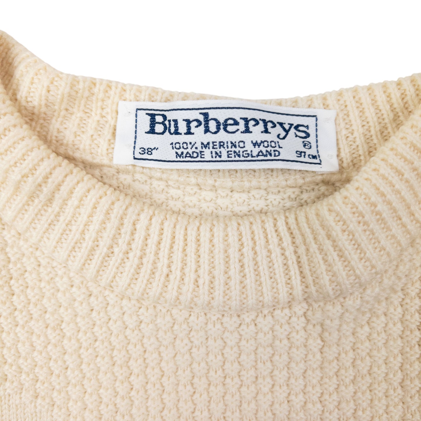 Vintage 90s Burberry Embroidered Wool Knit Jumper Womens Size S