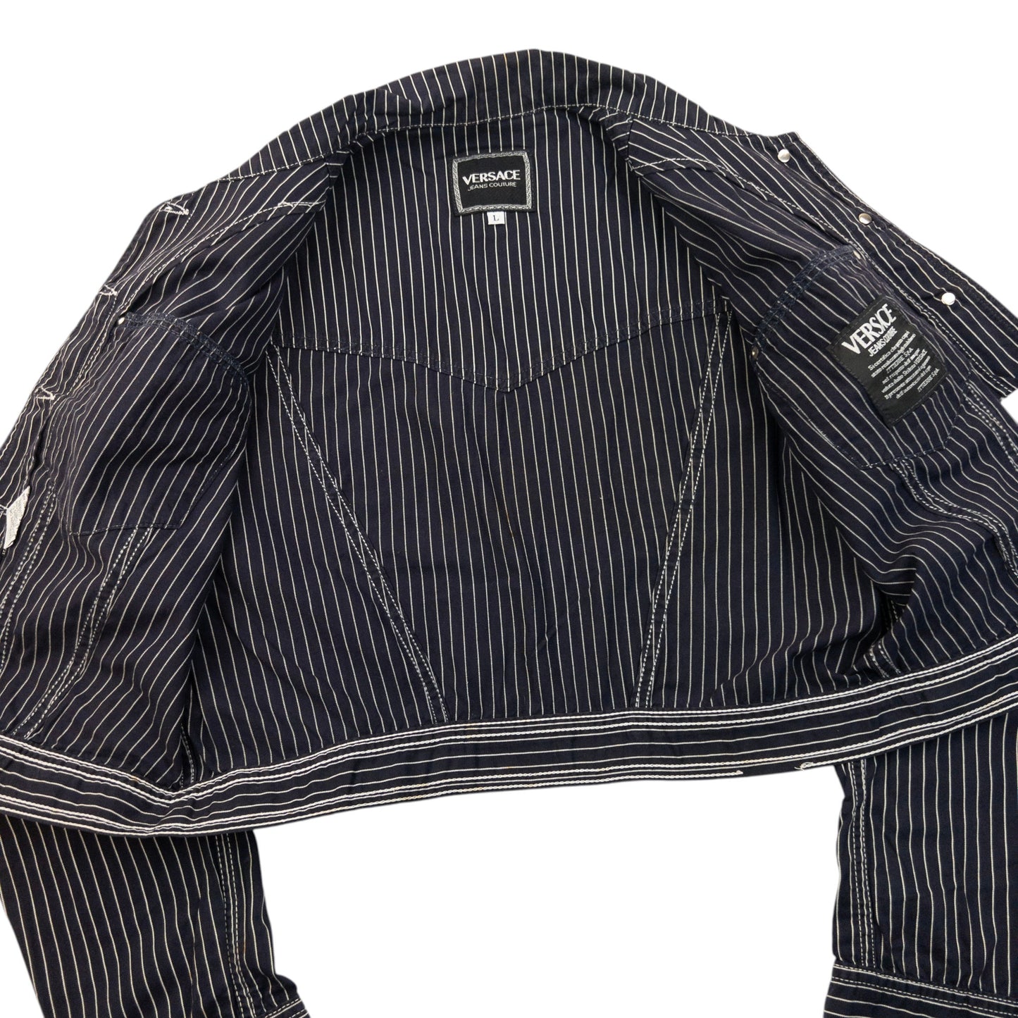 Vintage 2000s Versace Jeans Couture Striped Jacket Womens Size L