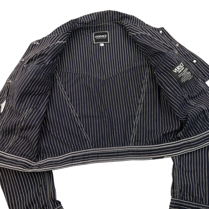 Vintage 2000s Versace Jeans Couture Striped Jacket Womens Size L