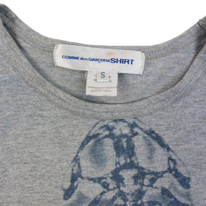 Vintage 2000s Comme Des Garçons SHIRT Frog X-Ray Graphic T Shirt in grey (cotton), photo 3