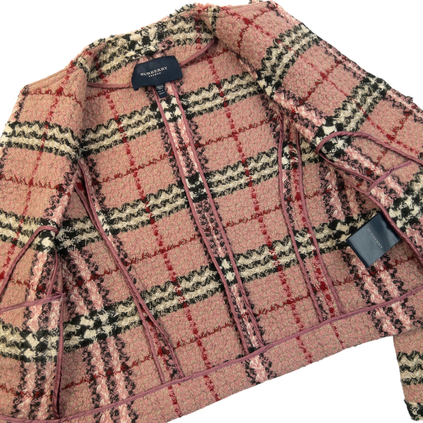 Vintage 2000s Burberry Nova Check Tweed Jacket Womens Size M