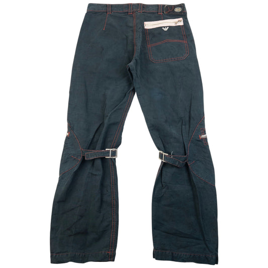 Vintage 2000s Armani Jeans Buckle Bondage Detail Trousers Size W35