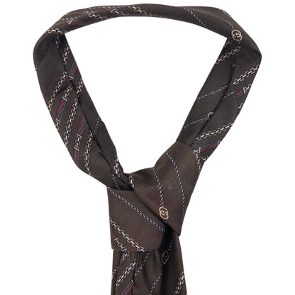 Vintage Gucci Chain Stripe Silk Tie