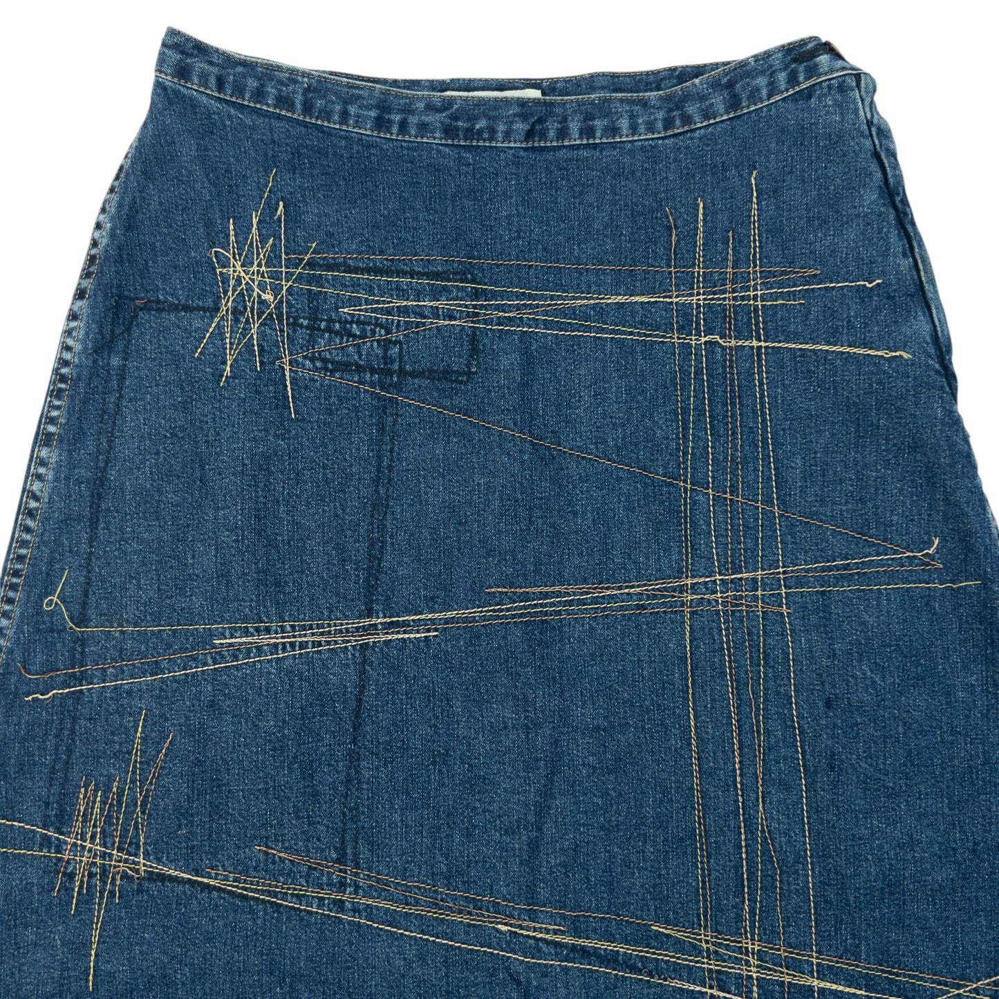 Vintage 90s Hysteric Glamour Embroidered Denim Skirt Womens Size W27