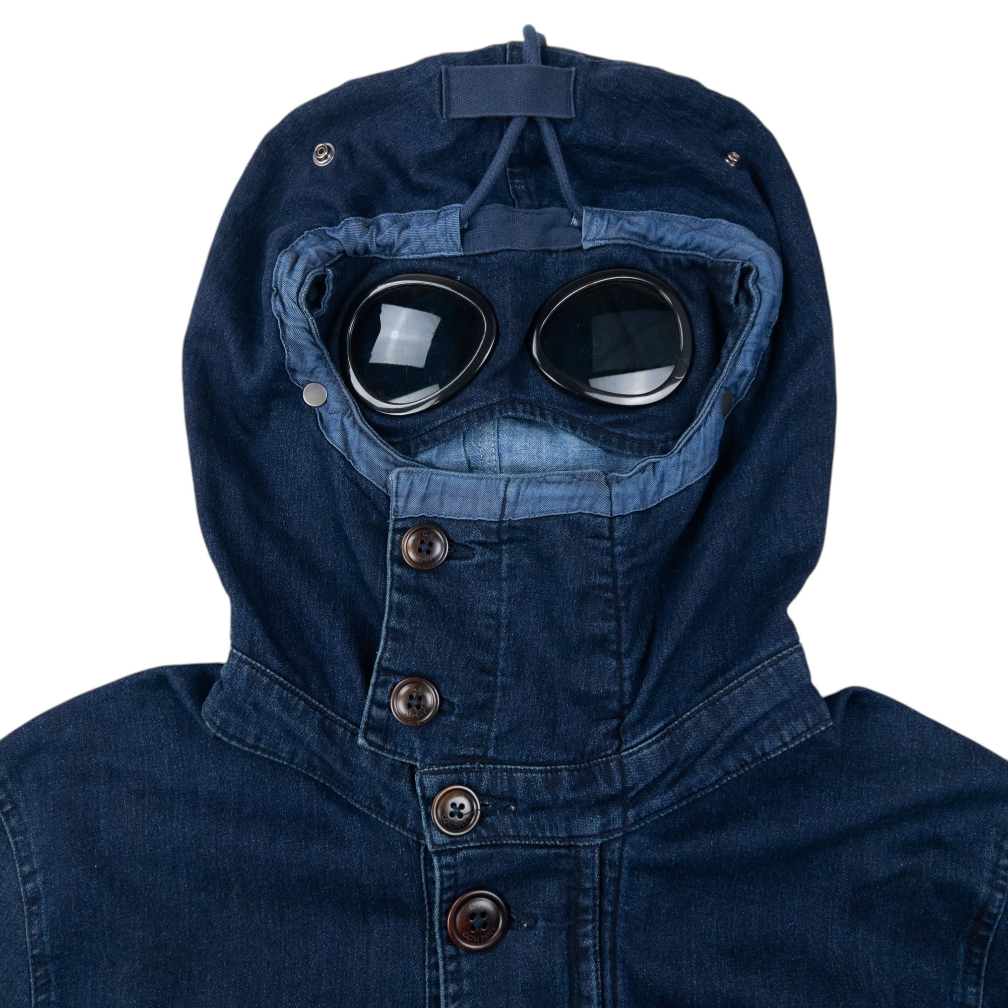2014 CP Company Goggle Hood Future Fleece Isko Denim Jacket Size M